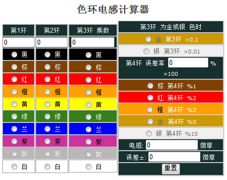 色環(huán)電感計(jì)算器